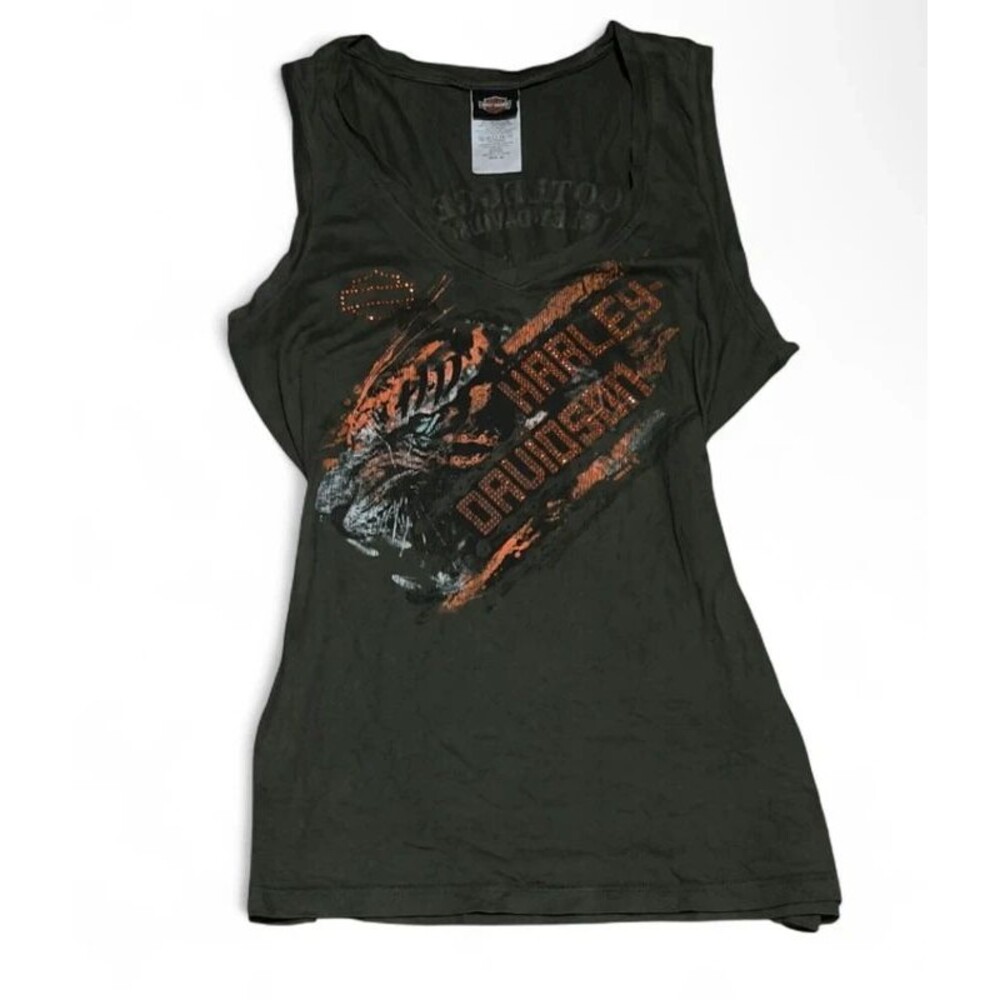 Bootlegger Harley Davidson Knoxville Tennessee Rhinestone Y2K Tank Top